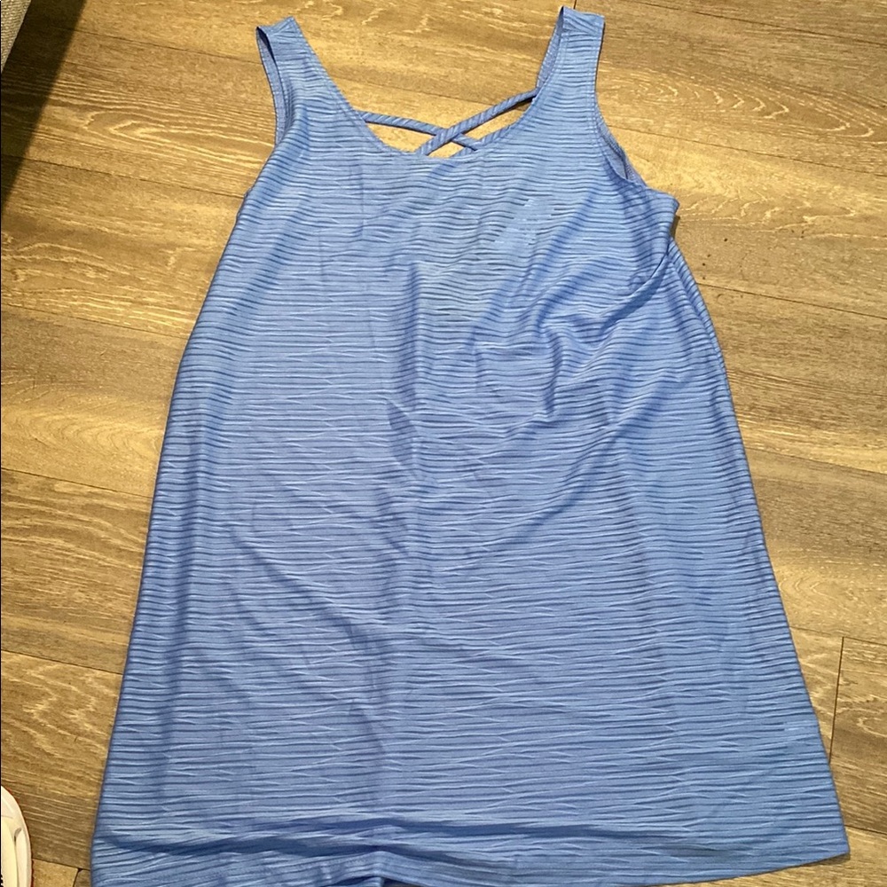 Portocruz Blue Sleeveless Beach coverup Dress size Large NWT